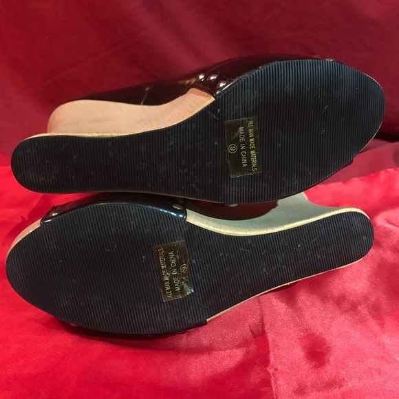 Penthouse Patent Open-Toe Wedge Heel Size 9 - Picture 6 of 8